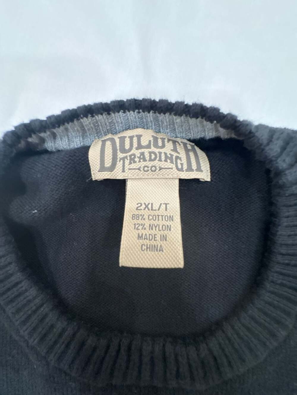 Duluth Trading Co Black Cotton Nylon Crewneck Black Sweater 2XL/T